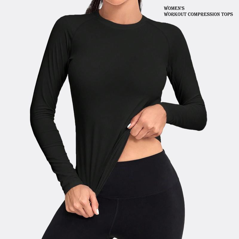 4 Pack Women'S Long Sleeve T Shirts Compression Workout Tops Thermal Shirts Fleece Lined Tops Long Sleeve Compression Workout Baselayer for Skiing Gym Outdoor Sports