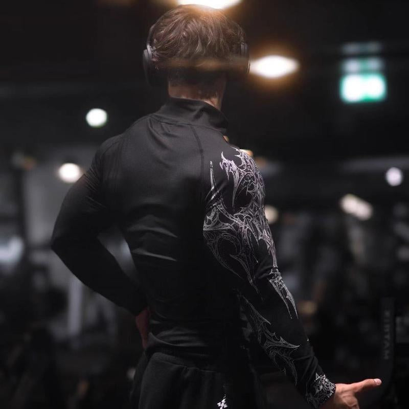 Men'S Slim Fit Compression Workout Jacket Quick-Dry Moisture-Wicking Full Zip Athletic Top for Gym Running Training High-Elastic Fabric