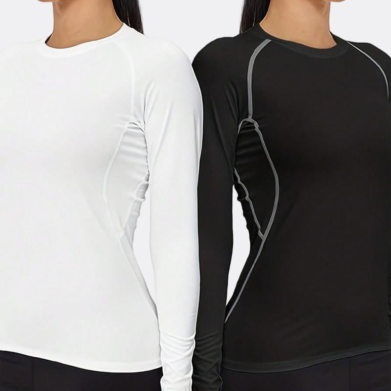 4 Pack Women'S Long Sleeve T Shirts Compression Workout Tops Thermal Shirts Fleece Lined Tops Long Sleeve Compression Workout Baselayer for Skiing Gym Outdoor Sports