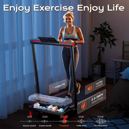 【Happyvalentine'S Day】Anylife Treadmills Home with Foldable Handle Bar with Safety Clip, Flat/Incline under Desk Treadmill, Brushless Motor, Walking Pad, Exercise Equipment with Remote Control, 330 Lbs Capacity, with LED Display, D2
