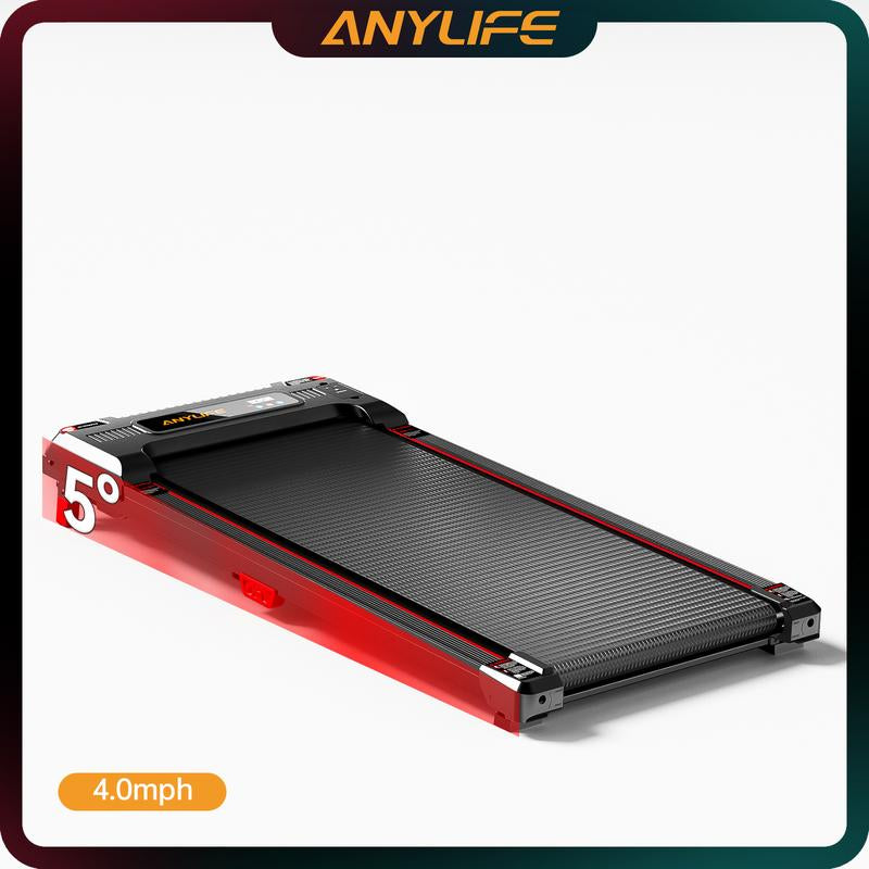 【Happyvalentine'S Day】Anylife Treadmills Home with Foldable Handle Bar with Safety Clip, Flat/Incline under Desk Treadmill, Brushless Motor, Walking Pad, Exercise Equipment with Remote Control, 330 Lbs Capacity, with LED Display, D2