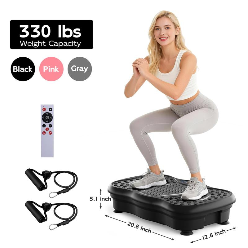 HOPHORSE HORSE Relax Muscles Vibration Plate Exercise Machine for Women, 3-In-1 Indoor Home Gym with Bluetooth, Silicone Pedal, 300 Lbs Capacity, Adjustable Speeds & Auto Modes for Full-Body Workout