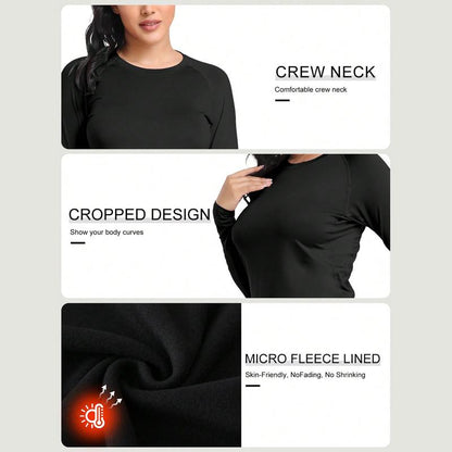 4 Pack Women'S Long Sleeve T Shirts Compression Workout Tops Thermal Shirts Fleece Lined Tops Long Sleeve Compression Workout Baselayer for Skiing Gym Outdoor Sports