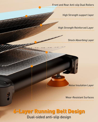 Trisomy 4 in 1 Smart Low Noise 3.5HP Foldable Handle Walking Pad 330Lbs Treadmill Fitness Equipment with Adjustable Incline, APP, Remote Control and LED Display for Home Gym and Office