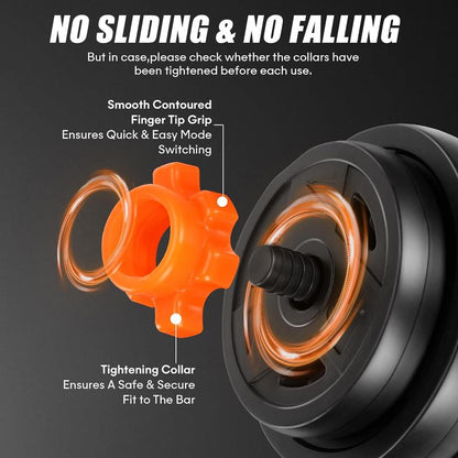 FIXTECH 20 LBS Adjustable Weight Dumbbell Set, 4 in 1 Home Gym Equipment with Dumbbell, Barbell, Kettlebell, Push-Up Modes - Fitness Exercise for Home Gym