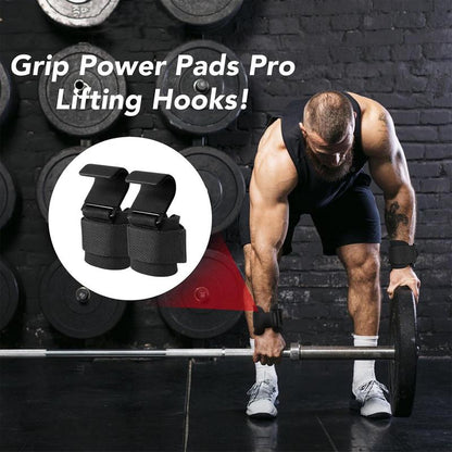 2 Pcs Weight Lifting Hooks - Upgraded Heavy Duty Lifting Wrist Straps for Deadlift, Powerlift, Pull up Bar, Liftups, Shrugs, Alternative in Fitness Gym Power Training, Not Scalable Hook