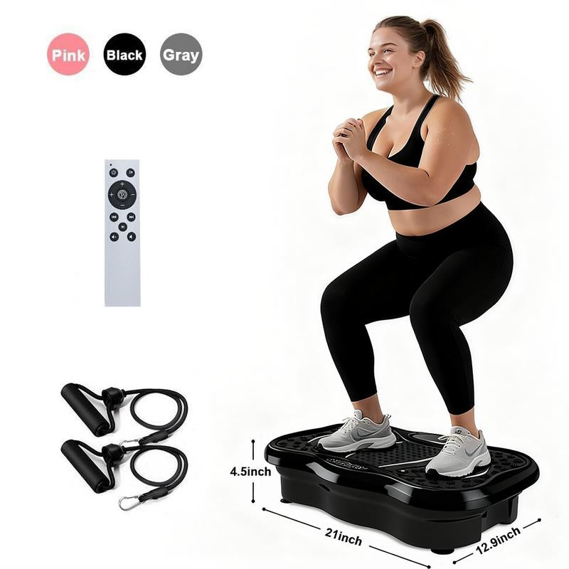 HOPHORSE HORSE Relax Muscles Vibration Plate Exercise Machine for Women, 3-In-1 Indoor Home Gym with Bluetooth, Silicone Pedal, 300 Lbs Capacity, Adjustable Speeds & Auto Modes for Full-Body Workout