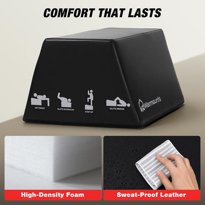 WARMOUNTS Hip Thrust Bench, Multi-Functional Hip Thrust Machine for Strength Training, Glute Bridge Box with Handle, Non-Slip Pad and Smooth Rim Design, for Home and Gym, 700LB Load Capacity