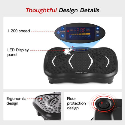 HOPHORSE HORSE Relax Muscles Vibration Plate Exercise Machine for Women, 3-In-1 Indoor Home Gym with Bluetooth, Silicone Pedal, 300 Lbs Capacity, Adjustable Speeds & Auto Modes for Full-Body Workout